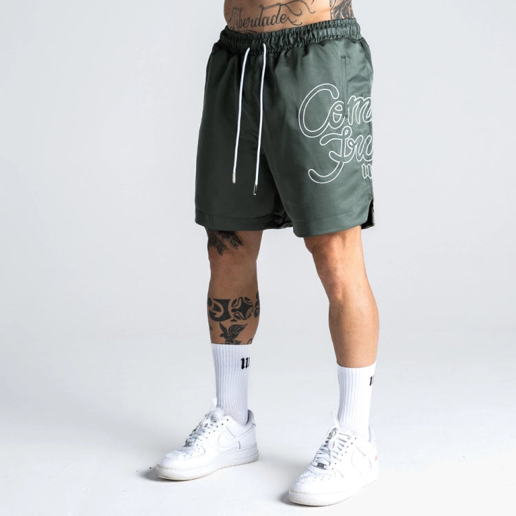 Shorts de Tactel Forrado Mith Comam Frutas Doodle Line Verde