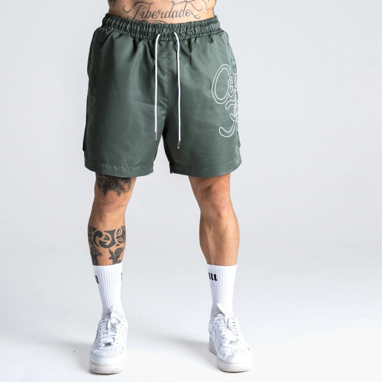 Shorts de Tactel Forrado Mith Comam Frutas Doodle Line Verde