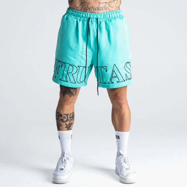 Shorts de Tactel Forrado Mith Comam Frutas Outline Verde