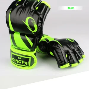 GINGPAI Men's MMA Boxing Gloves Half Finger Sanda Muay Thai Training Gloves Fighting Half Finger Gloves Taekwondo PU Material