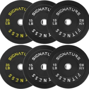 2" Bumper Plate Weight Plates With Steel Hub, 120-Pound Set, 10LB, 15LB, 35LB