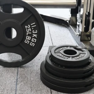 Cast Iron Plate for Strength Training and Weightlifting, Pairs, 25LB Pair Two Hole Vintage
