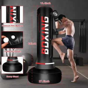 Freestanding Punching Bag with Boxing Gloves and Electric Pump 70 inch Heavy Duty Training Bag Kickboxing Karate Taekwondo Home