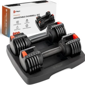 Adjustable Dumbbells - 15Lb 25Lb 43Lb 55Lb 90Lb 6in1 Dumbbells Adjustable Weight Compact Quick Adjustable Dumbbells set/single