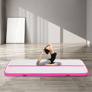 Inflatable Air Gymnastic Mat, 3.2*9.8ft Training PVC Mats Gymnastics Tracks for Training/Cheerleading/Yoga/Water with Pump