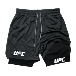 2025 New Boxing Double Shorts Printed Gym Sports 2 In 1 Shorts Mesh Quick Drying Workout Training Bottoms for men Summer