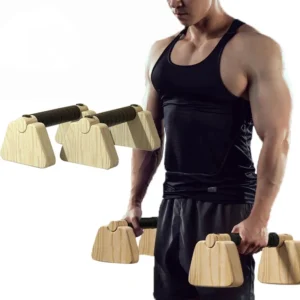 Pull Up Stand Handles Wooden Push Up Bar Beech Wood Calisthenics Exercise Equipment for Home Wood Parallettes Bar for Floor Use