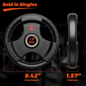 Rubber Weight Plates 2-Inch G Plate In Pairs Or Single For Strength Training, Weightlifting And Bodybuilding In Home & Gym,