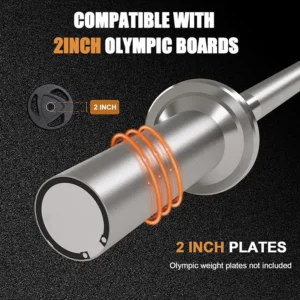EZ Curl Barbell Bar, 48-inch Curling Bar, Fits 2-inch Weight Plates, Strength Training Bar for Squats, Hip Thrusts
