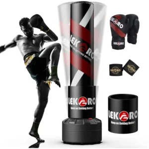 LEKÄRO Freestanding Punching Bag with Boxing Gloves, Heavy Boxing Bag with Stand for Adult Kids, Standing Kickboxing Bag