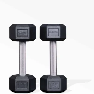 Fitn Rubber Hex Dumbbell(S) - Singles (55Lb +) And Pairs (5Lb - 50Lb) - Low Odor, Fully Knurled Handle