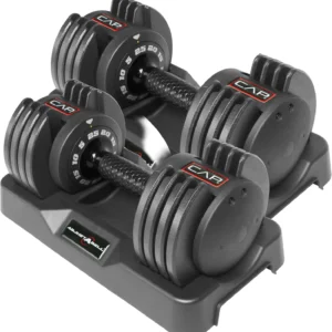 ADJUSTABELL Adjustable Round Dumbbell Weights - Pairs | 12.5 / 25 lb Honeycomb Black Handle