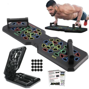 Home Gym Equipment Home Workout Set with Foldable Push Up Bar, Resistance Band Professional Push Up Strength Training Equipment