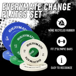 Change Weight Plates, 17.5 LB (1.25+2.5+5)x2 Set Fractional Bumper Plates for Cross Training Bumper Weight Plates Steel Insert