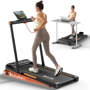 Treadmills for Home, 3.0HP Folding Treadmill with Incline, Small Space Portable Running Machine, 240 Lbs Capacity with 12 Preset