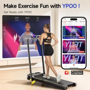Walking Pad with Handle Bar 3 Level Incline, Portable Folding Treadmills for Home/Office 300 Lbs Capacity,
