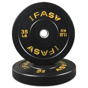 Bumper Weight Plates, Rubber with 2-Inch Steel Insert Rubberized Weightlifting Barbell Plates 35LB, Pairs or Sets