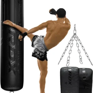Heavy 5Ft Punching Bag For Pro Training, 55Lbs Pre Filled With 110Lbs Max Filling Acity, 3Pc Boxing Bag Set With Gloves Hanging