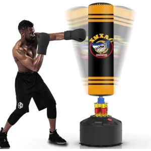 Punching Bag with Stand Adult Freestanding Heavy Boxing Bag with Suction Cup Base for Adult Youth, Men Stand Kickboxing Bag