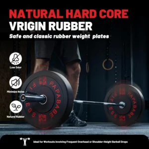 Bumper Plates 10-410Lb Barbell Weight Plates Set - 2 H Steel Hub Rubber Weights For Strength Training & Weightlifting (Iwf