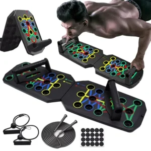 Multi functional push up board set, portable push up bar, foldable fitness equipment for chest, abdominal, arm/back training