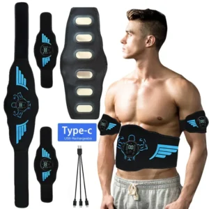 Abdominal Toning Belt Muscle Stimulator Abs Trainer Muscle Toner USB Charge Body Shaping Lose Weight Fat Burn Fitness Unisex