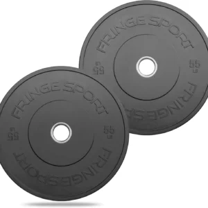 Fringe Sport Milspec Bumper Plates Pair, 10Lb - 55Lb Bla Rubber Weight Plate For 2"" Barbells, Low Odor Low Noise Bumper Plates