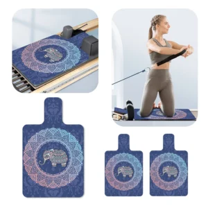 Suede Yoga Mat Pilates Floor Mat Multi-Function Non Slip Exercise Mat 39x24in Ultra Thin Fitness Mat for Yoga Pilates
