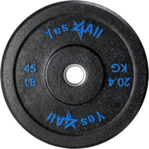 2" Bumper Plate, Rubber Weight Plate with Steel Hub for WeightLifting, Strength Training, Home Gym, Less Impact, 45LB Single