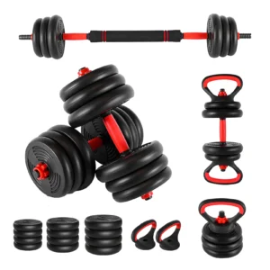 Adjustable Dumbbell Set 44 Lbs Weights Set Dumbbell Barbell Kettlebell Pushup, Multifunctional Home Gym Equipment