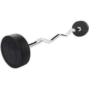 Body-Solid Rubber Coated Fixed Weights Curl Barbells - Weighted Bar for Weightlifting Exercise, Bodybuilding