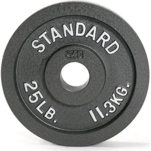 Barbell Gray Cast Iron Weight Plate, 25 lb,Made of solid cast iron for durability
