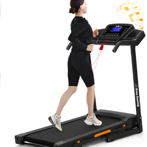 Foldable Electric Treadmill with Incline - 3.5HP Motor, Handrail Speed Control, Pulse Monitor, 12 Training Programs, Max 330lbs