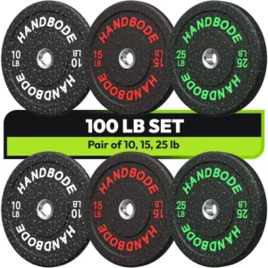 2-Inch Bumper Plates High Bounce, Weight Plate Set 45/100/160/190/260/300lb, Barbell Weight Plates Set for Home Gym