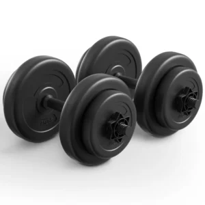 Adjustable Vinyl Dumbbell Set 40 lbs (20 lbs Pair Black)