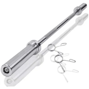 Barbell Bar for 2 Olympic Plates, Home Gym Weightlifting Bar 4Ft Solid Chrome Weight Bar Fitness Training Curl Barbell