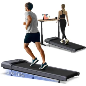 10% Incline Standing Desk Walking Pad Treadmills, Under Desk Treadmill 265lbs Weight Capacity, Easy to Use and Move, Works with