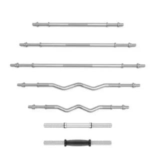 Durable 120/150/180/201/220cm Steel Sport Barbell Bar for Home Use Weightlifting Training Straight Curve Bar