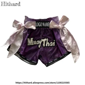 Muay Thai Pants Custom Bow Thai Boxing Shorts Men Women Kids Gradient Color Sparring Thaiboxing Kickboxing Fight Training Shorts