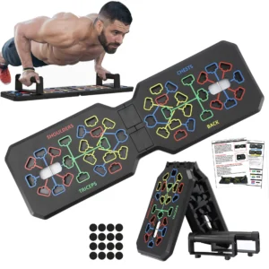 Portable Multifunctional Push-up Board Set With Handles Foldable Fitness Equipment For Chest Abdomen Arms And Back Training