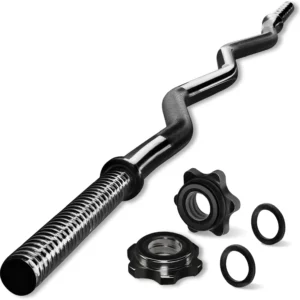 480LB Standard Barbell EZ Curl Bar 47, 1" Curl Bar - Black