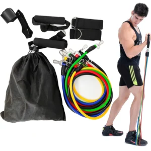 11pcs 100/150LB Resistance Bands Set, Portable Fitness Equipment,Strength Training Bands for Home Gym,Workout Excercise Band